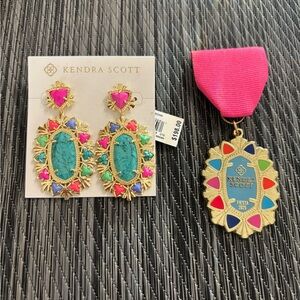 Kendra Scott 2025 Fiesta Exclusive Havana Statement earrings, gold multi mix.
